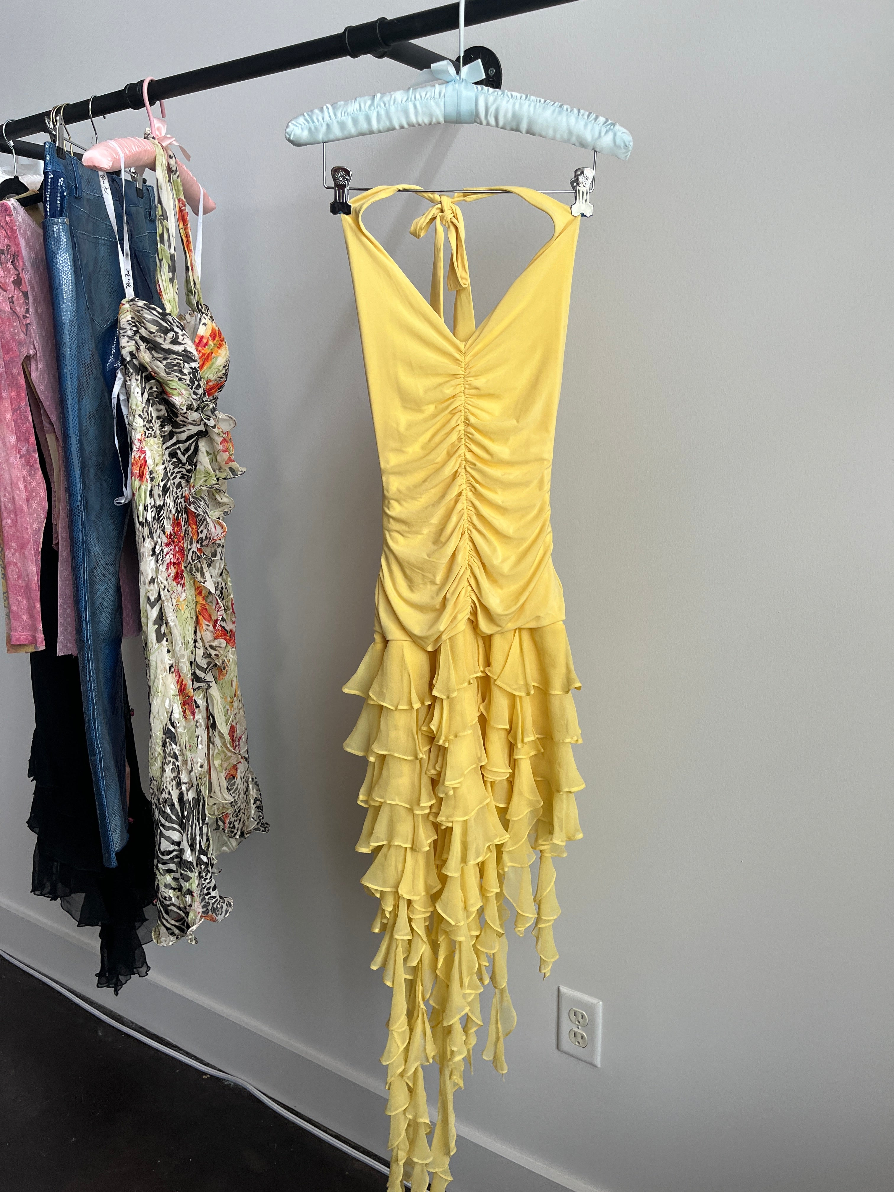 lemon drop halter dress