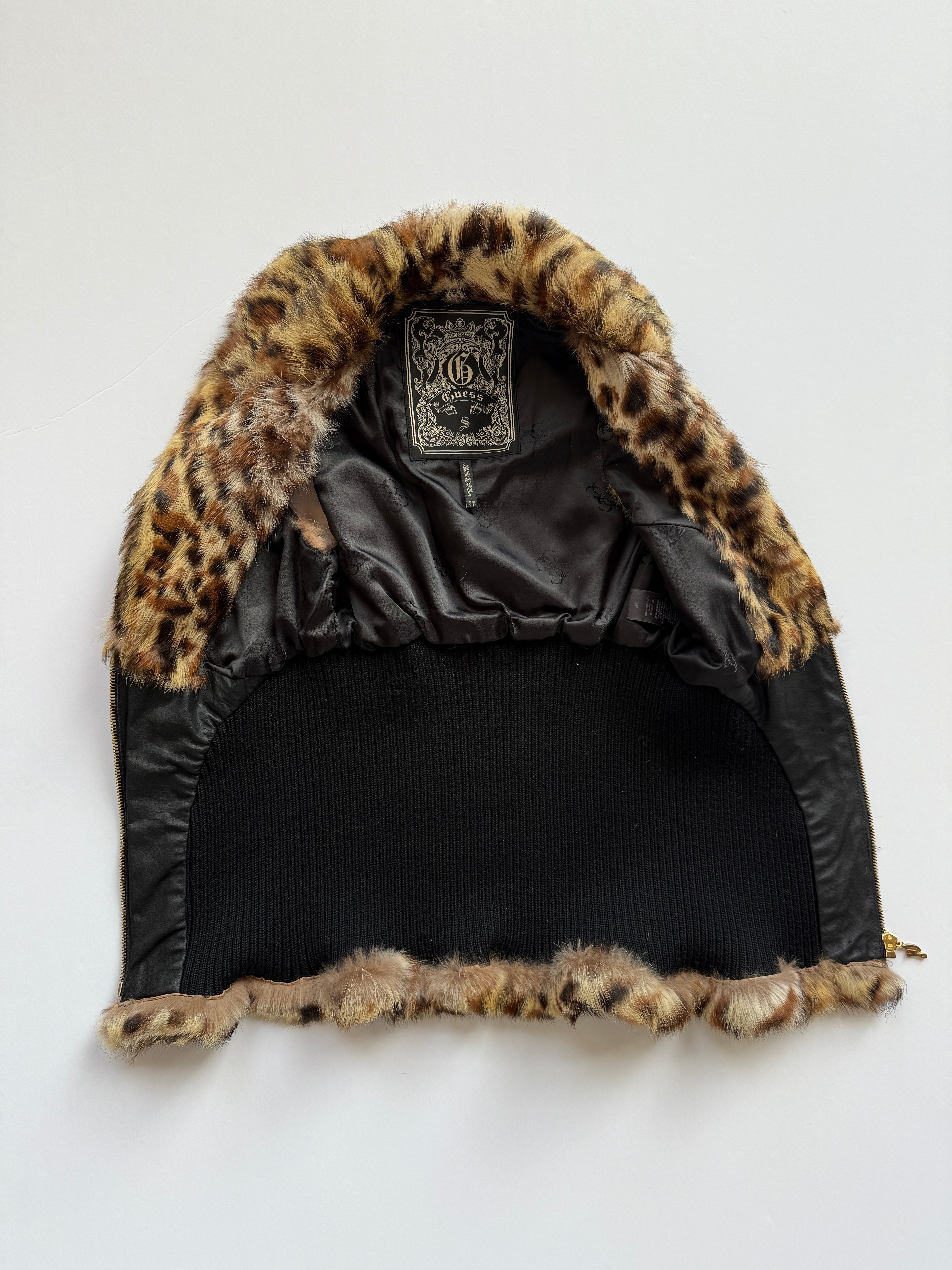 guess rabbit fur vest