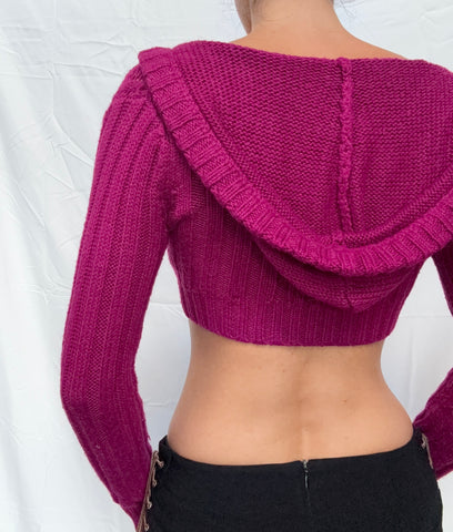 magenta crop sweater