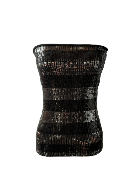 black sequin tube top