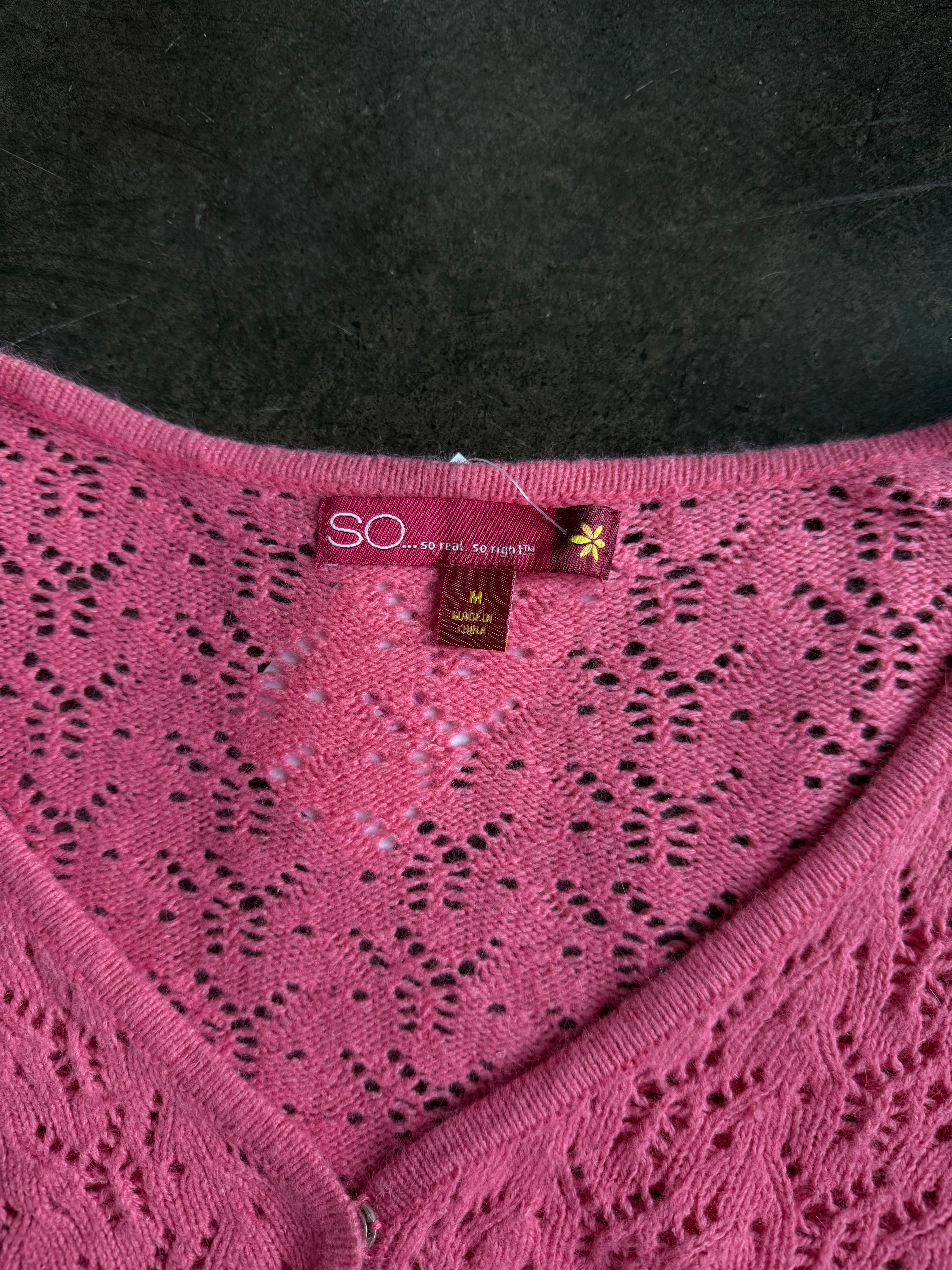 pink crop sweater top