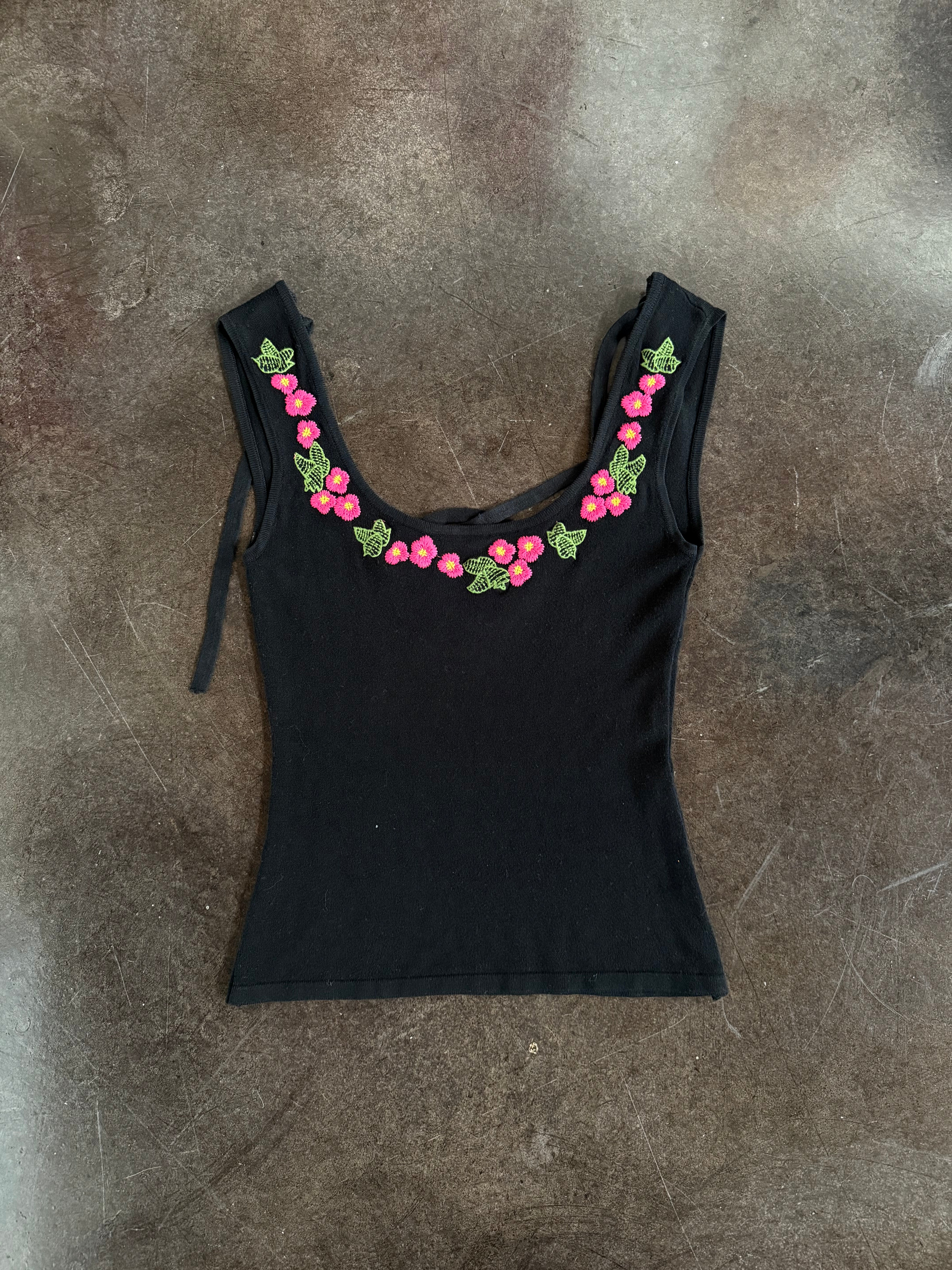 black knit top
