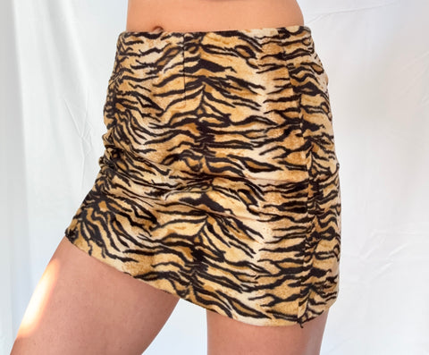 animal print mini skirt