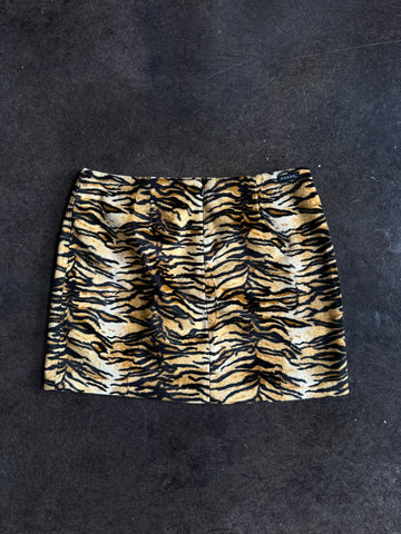 animal print mini skirt