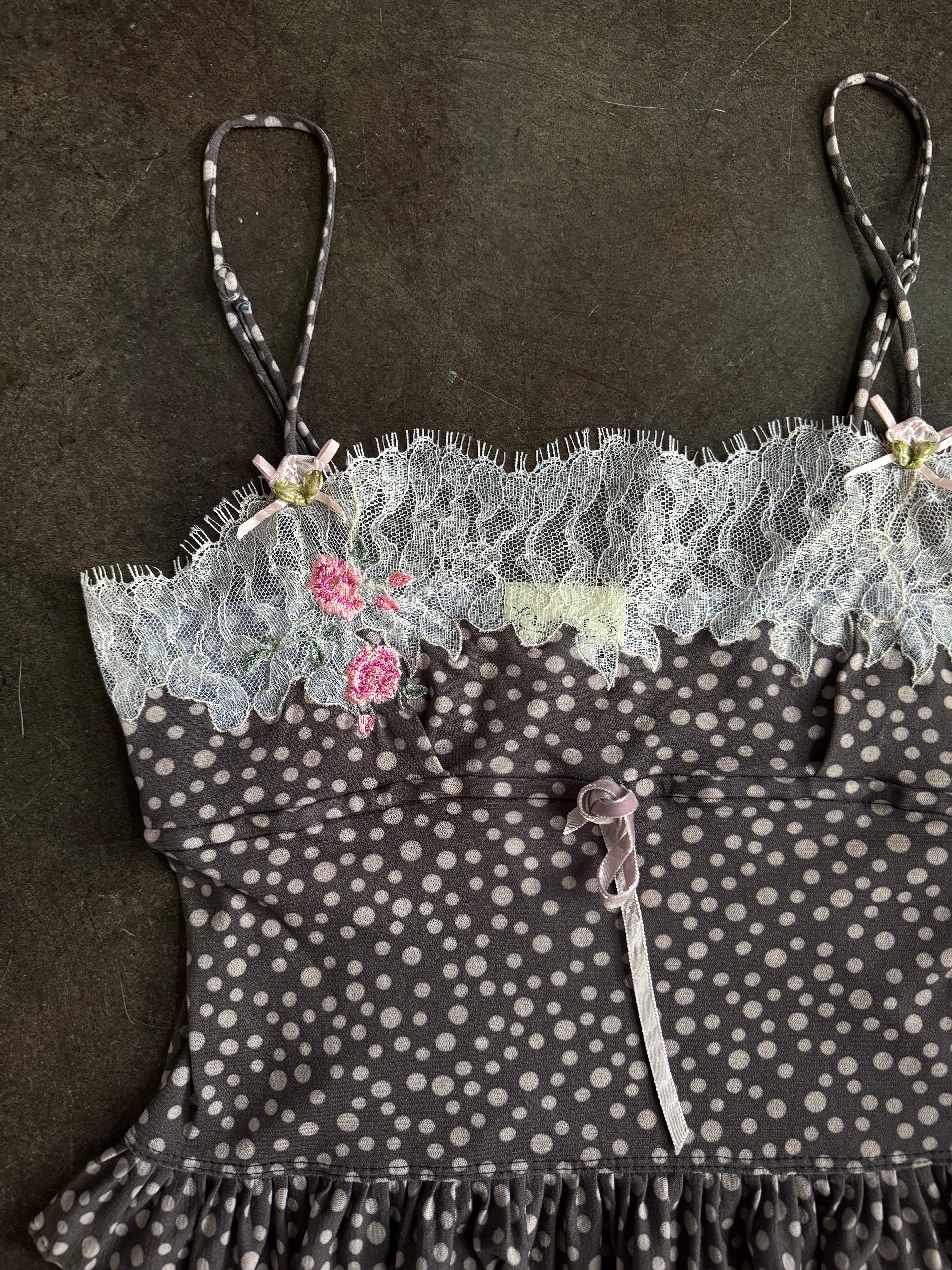 euro polka dot cami