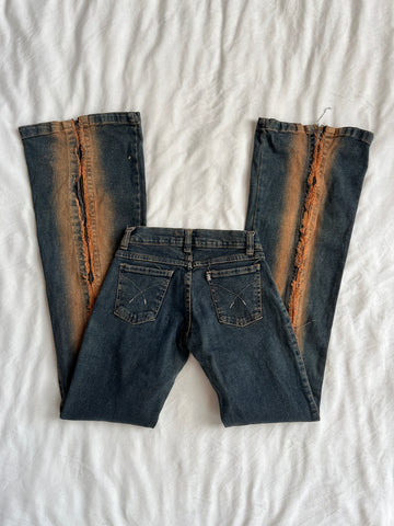 acid wash zipper pants
