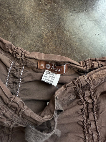 brown cargo maxi skirt