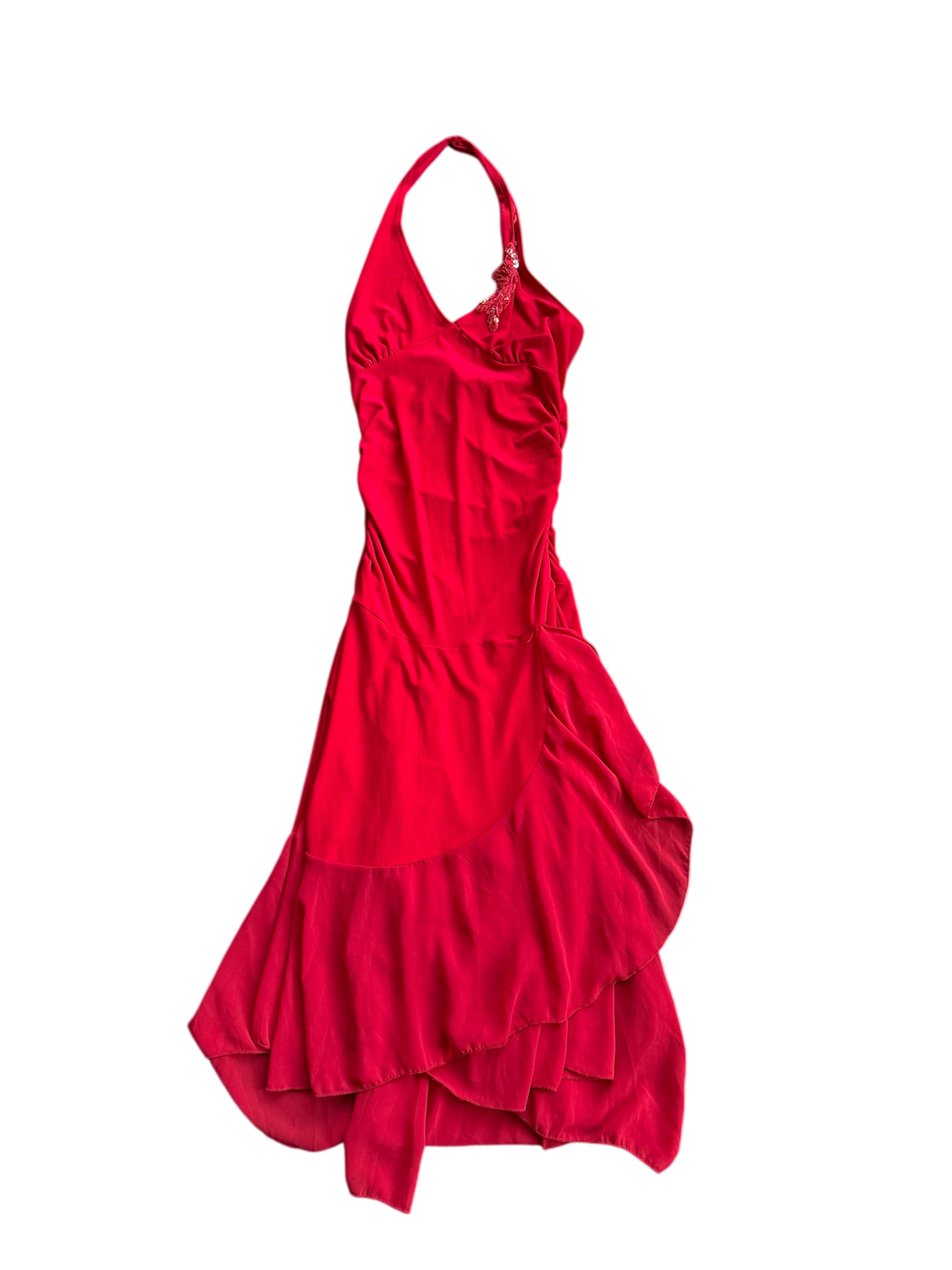red lipstick maxi dress