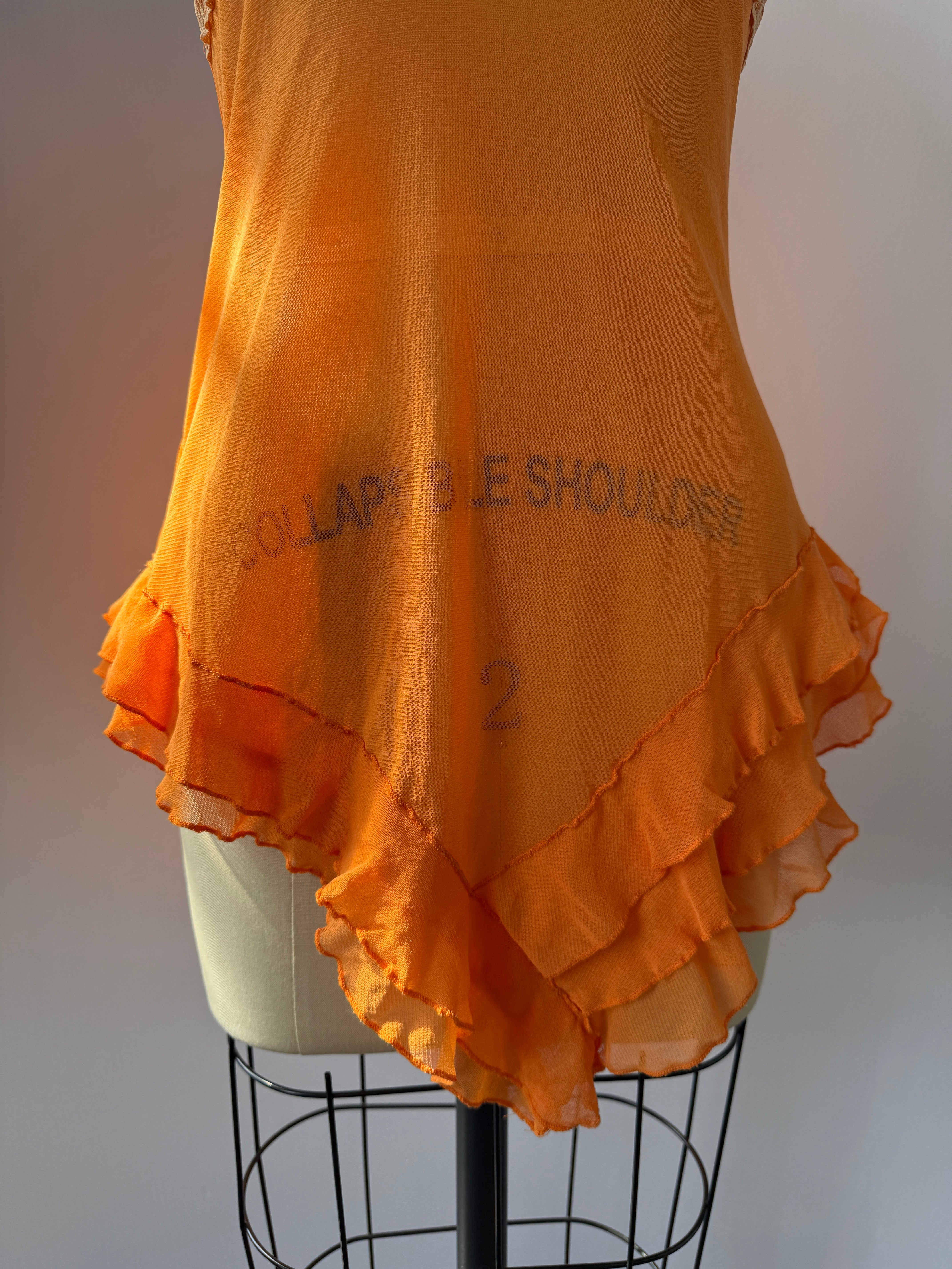 orange ruffle cami
