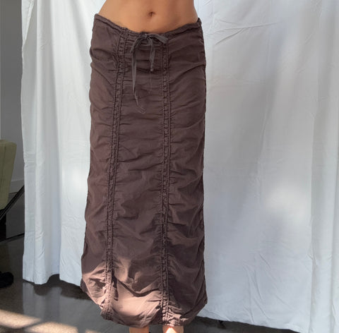 brown cargo maxi skirt