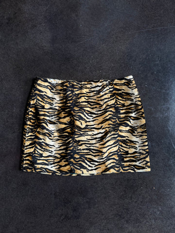 animal print mini skirt