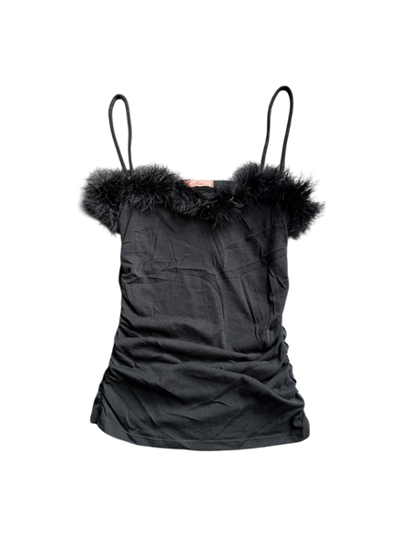 black fur cami
