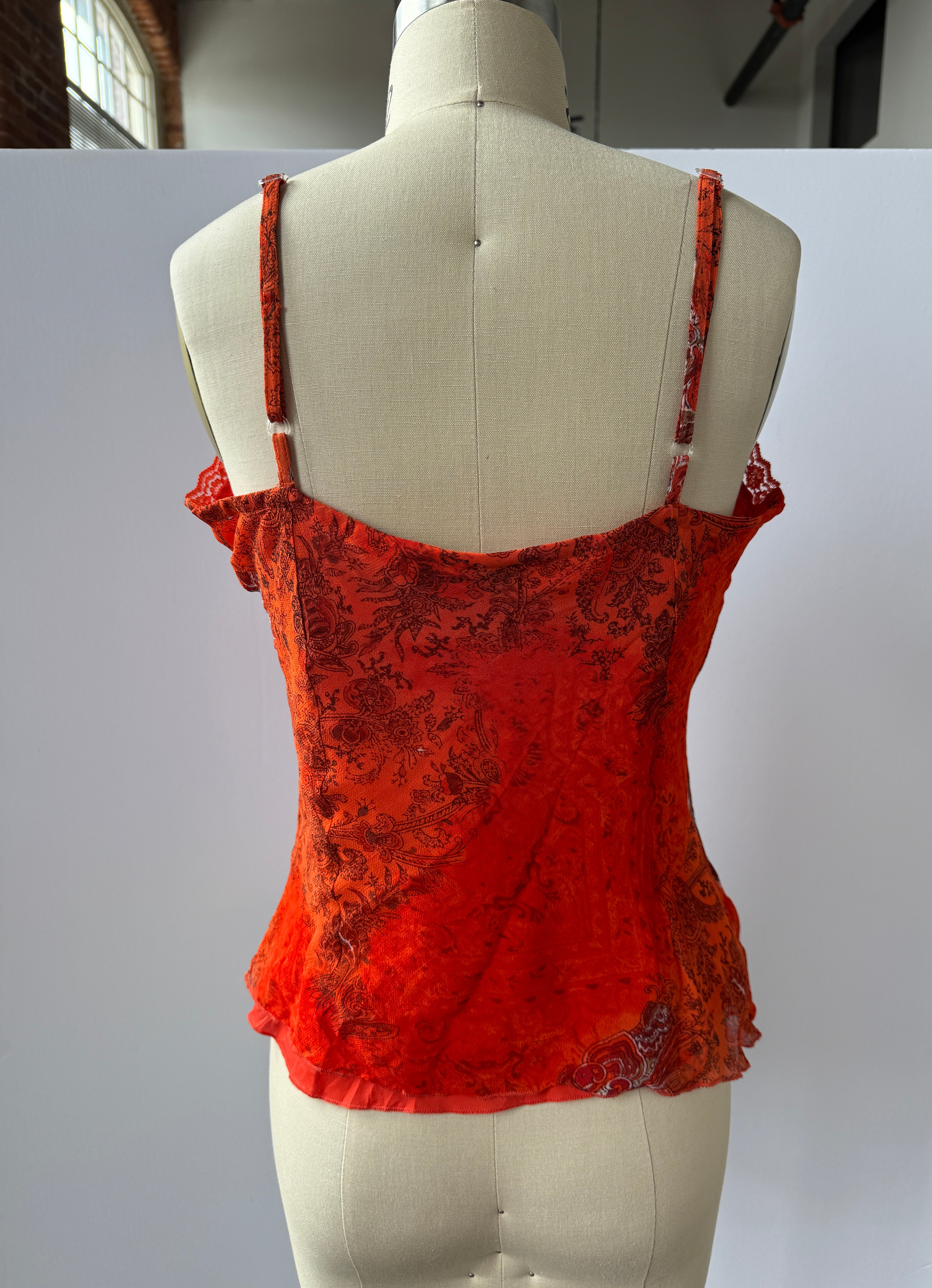 orange paisley cami