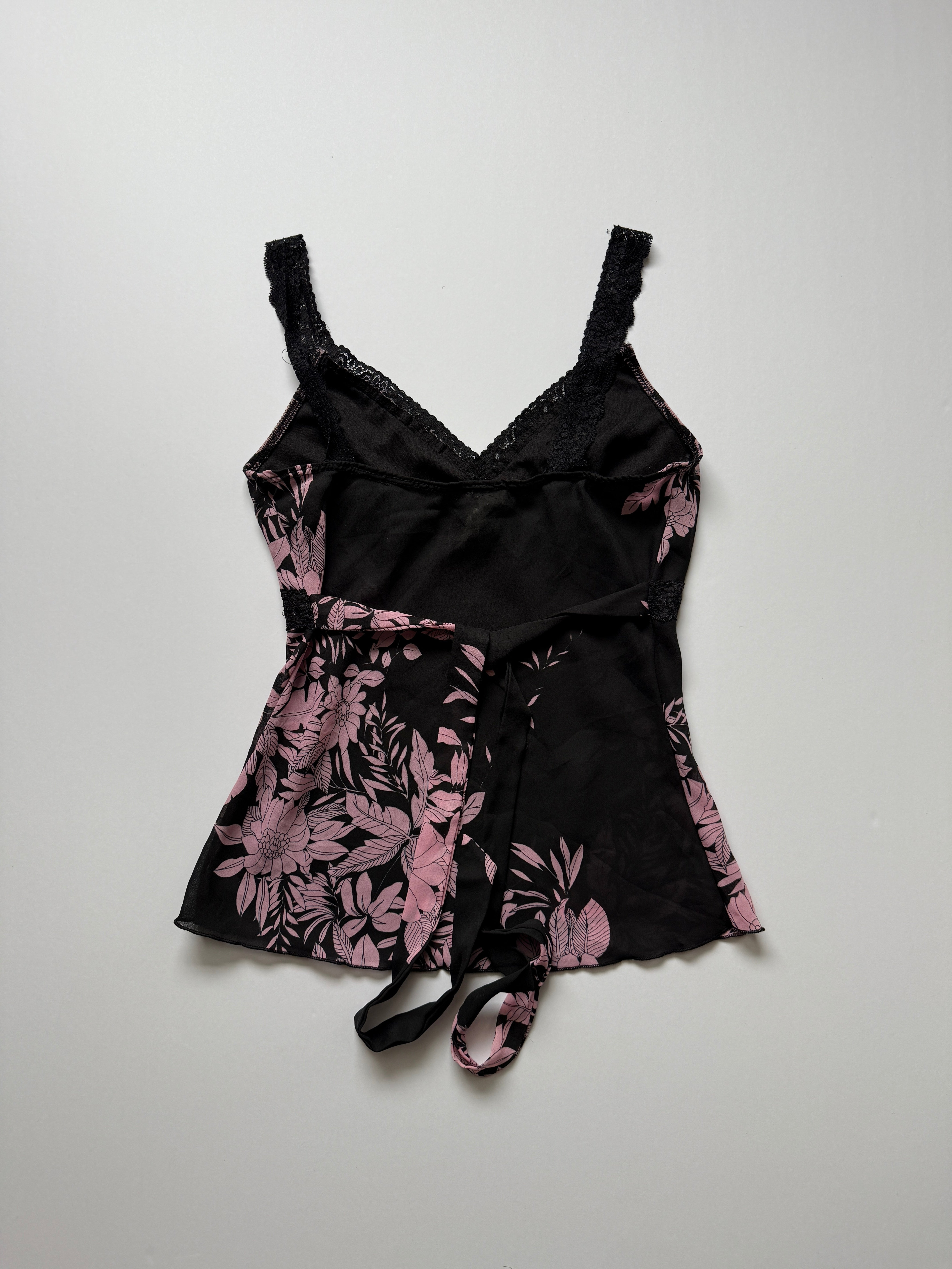 black floral tie back