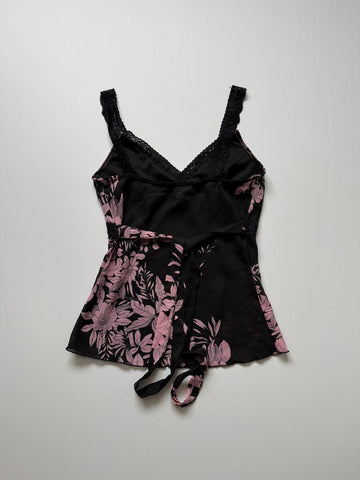 black floral tie back