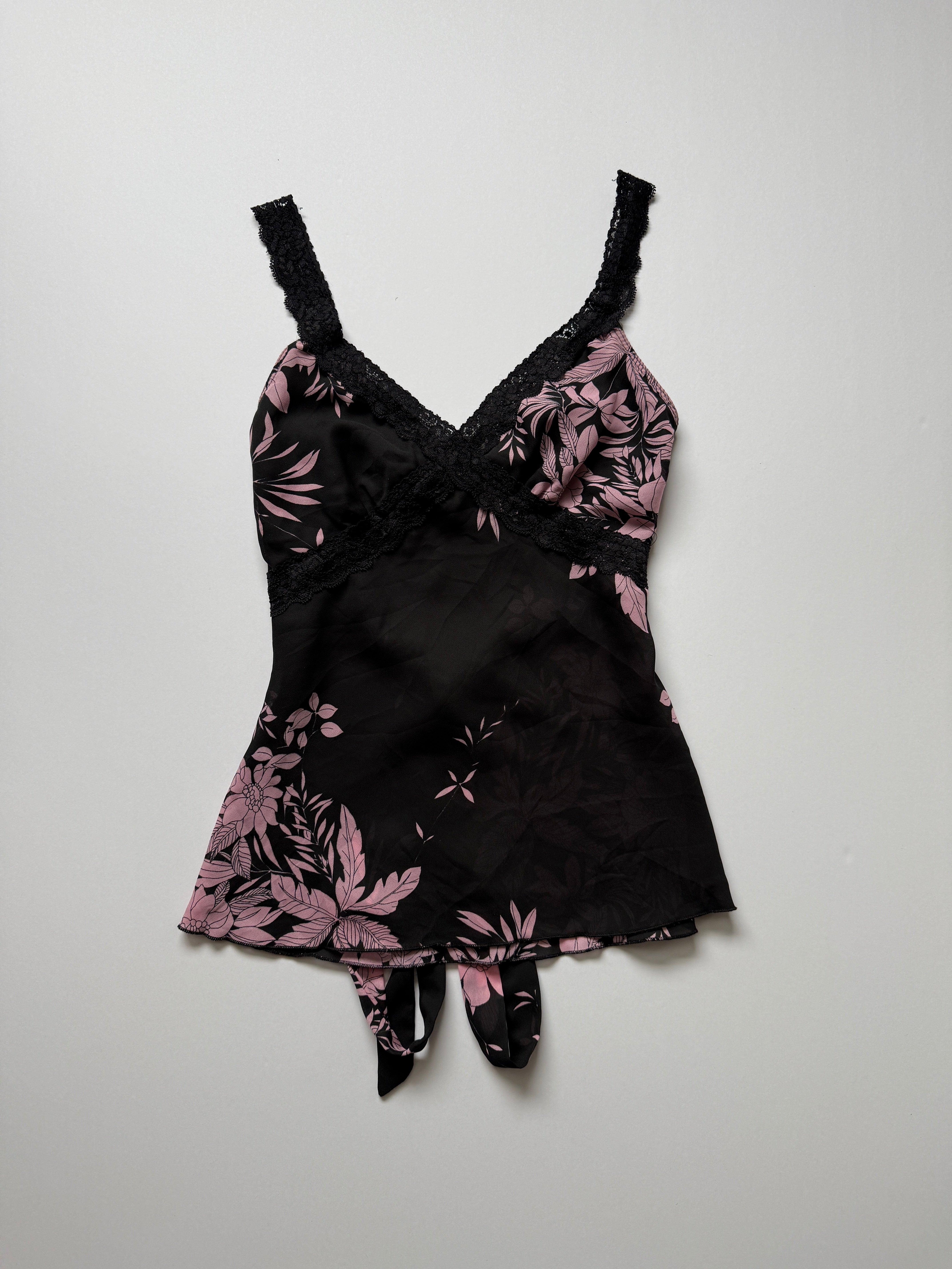 black floral tie back