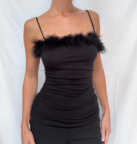 black fur cami