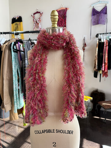 multicolored fuzzy scarf