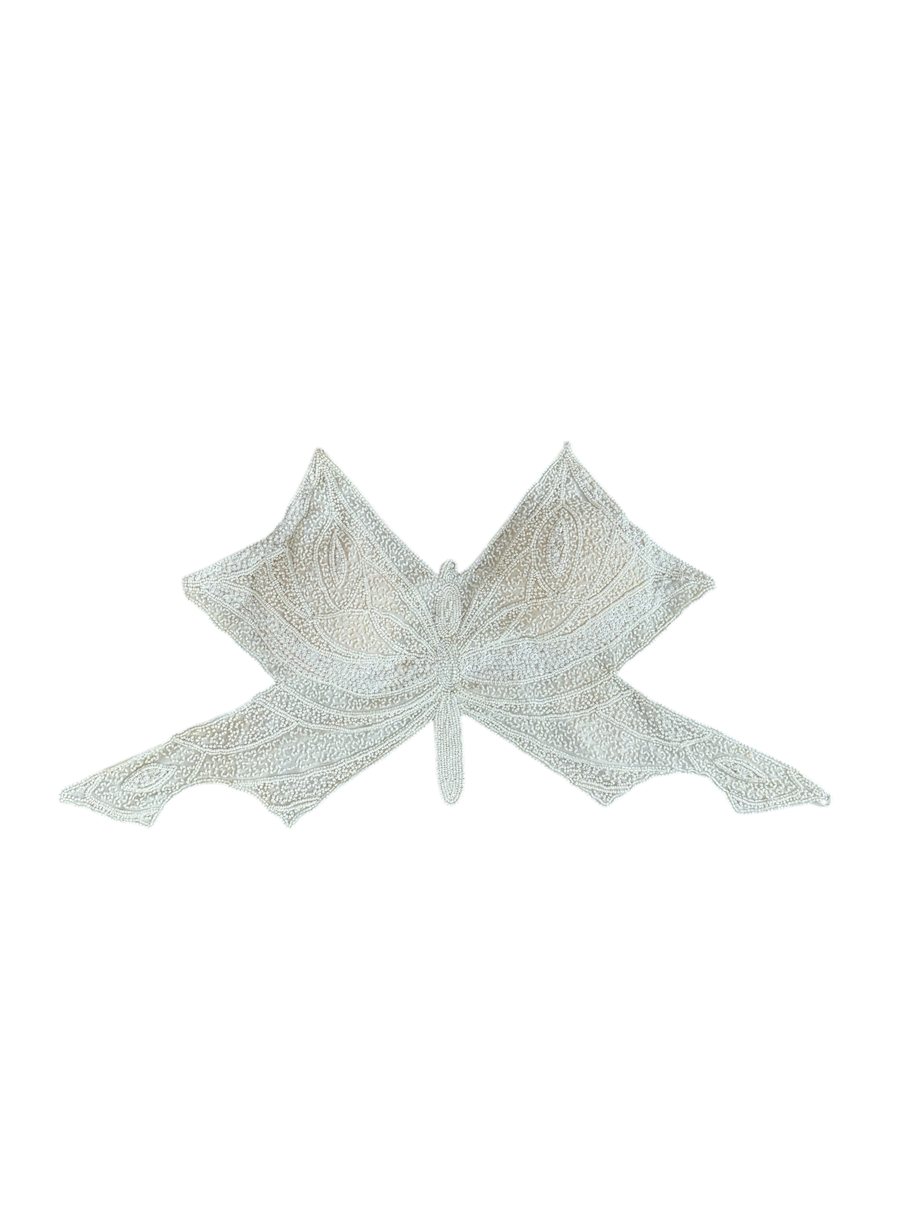 white beaded butterfly top