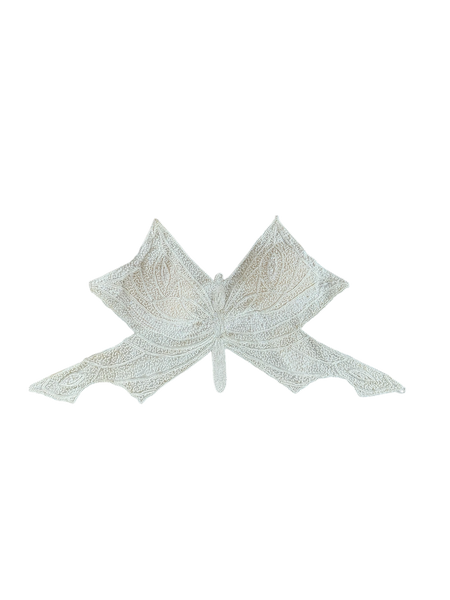 white beaded butterfly top