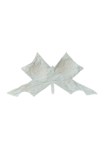white beaded butterfly top