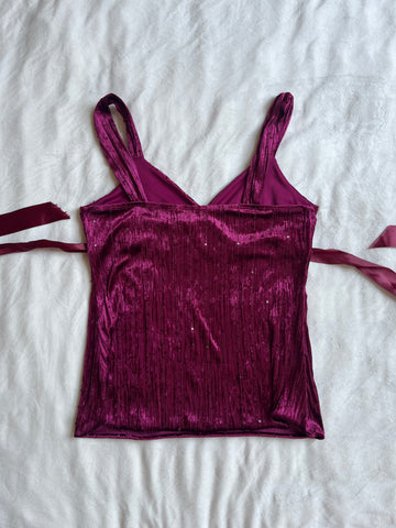 velvet tie back cami🍇