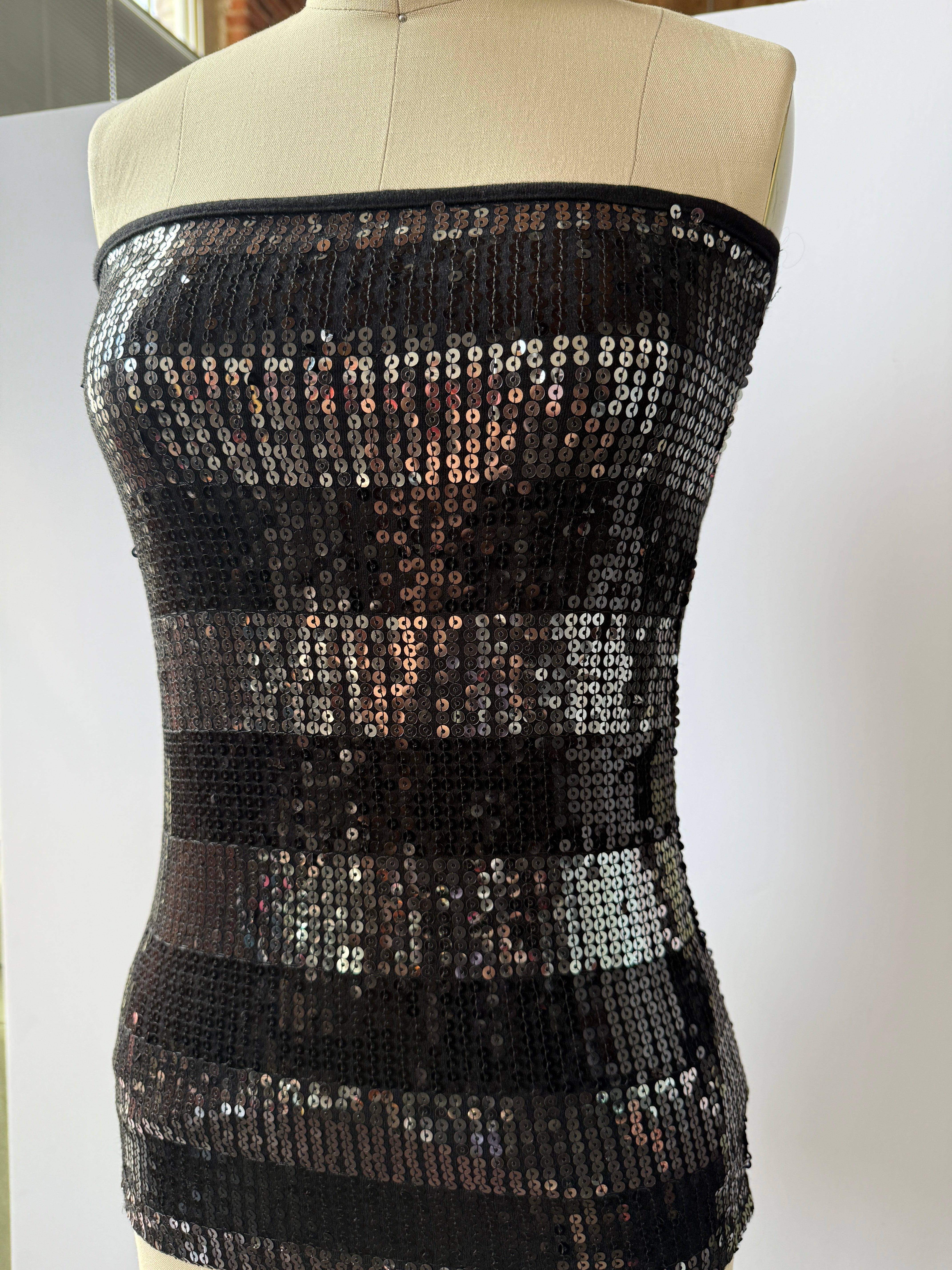 black sequin tube top