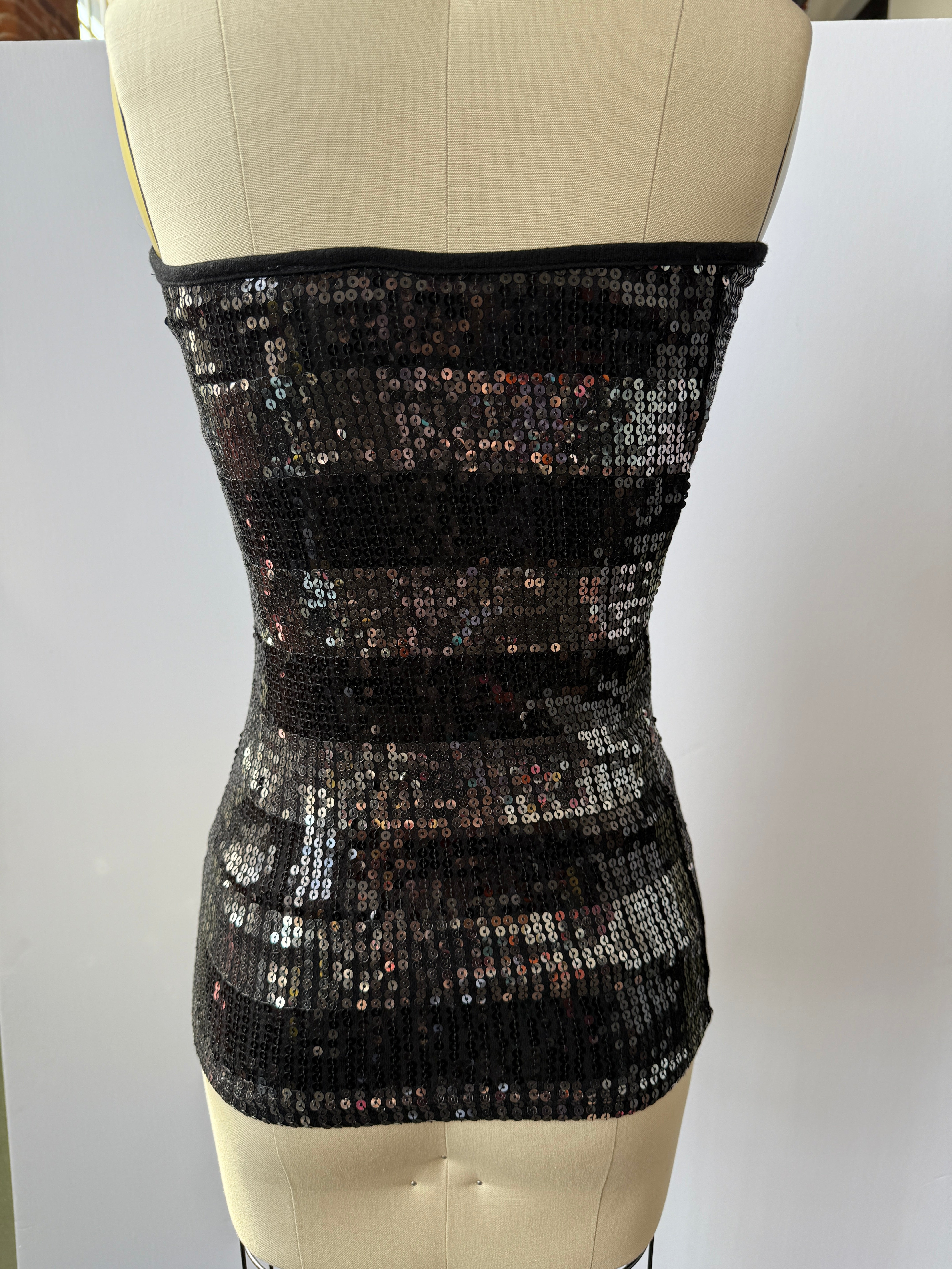 black sequin tube top