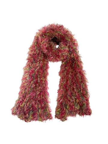 multicolored fuzzy scarf