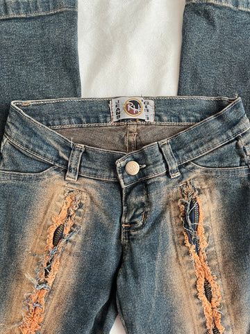acid wash zipper pants