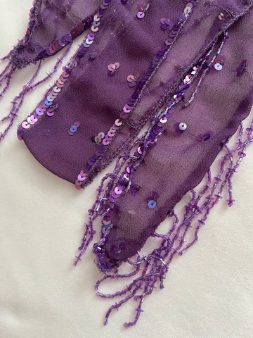purple silk scarf