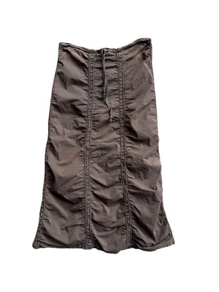 brown cargo maxi skirt