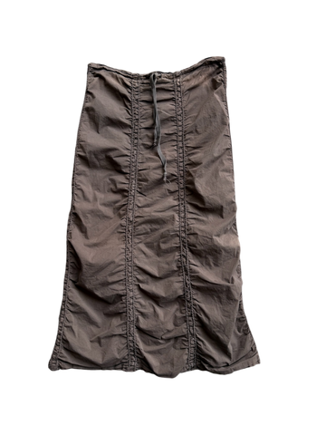 brown cargo maxi skirt