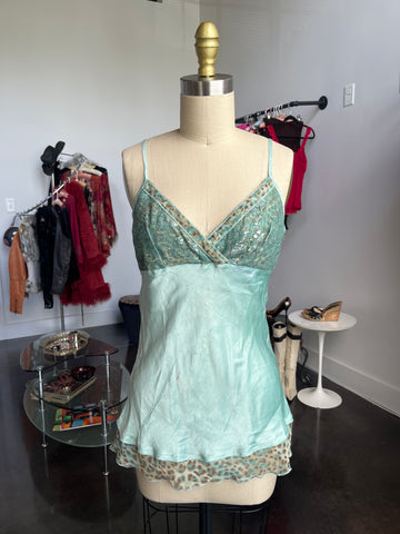 teal cheetah cami