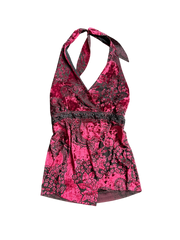 euro velvet beaded halter
