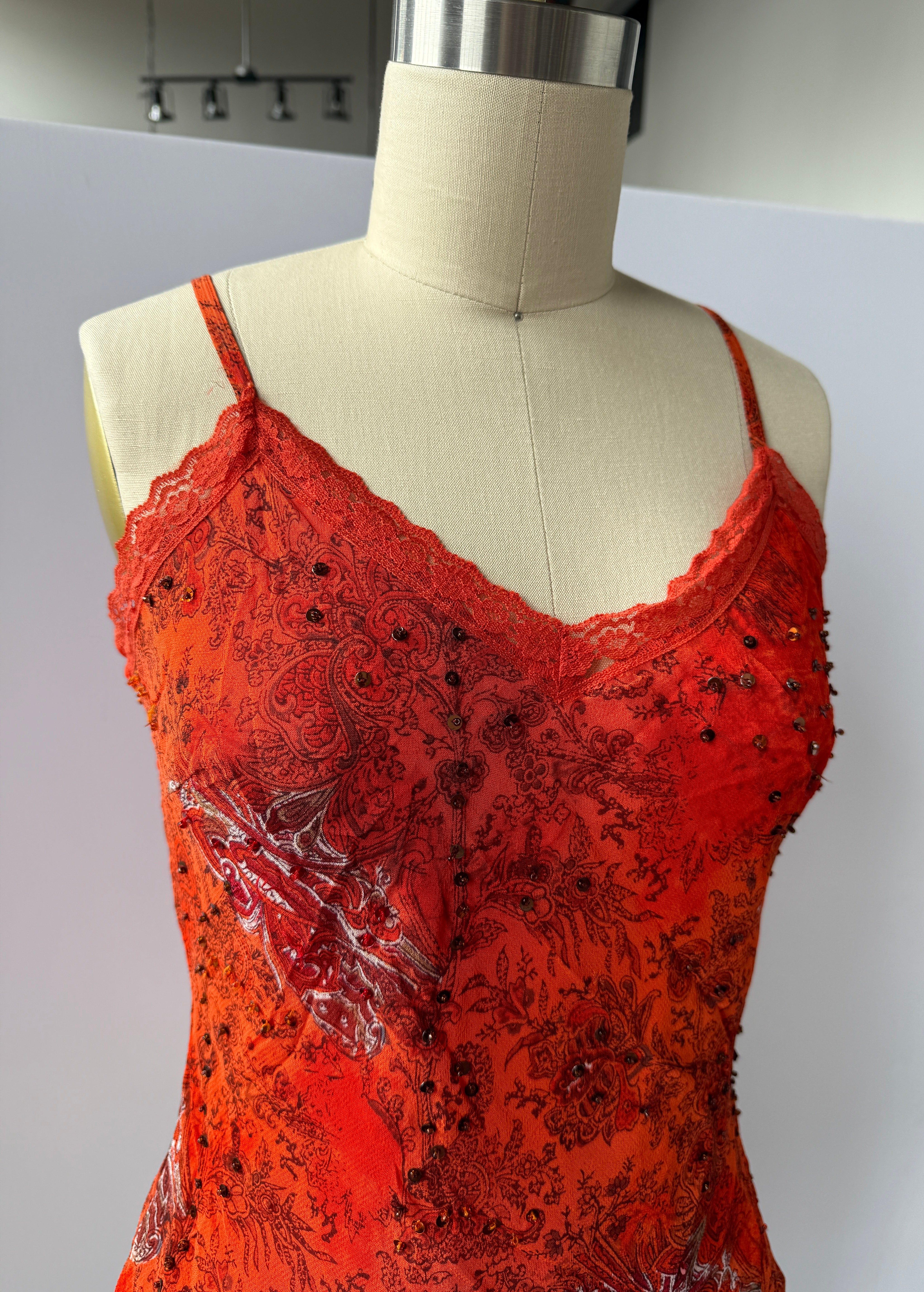 orange paisley cami