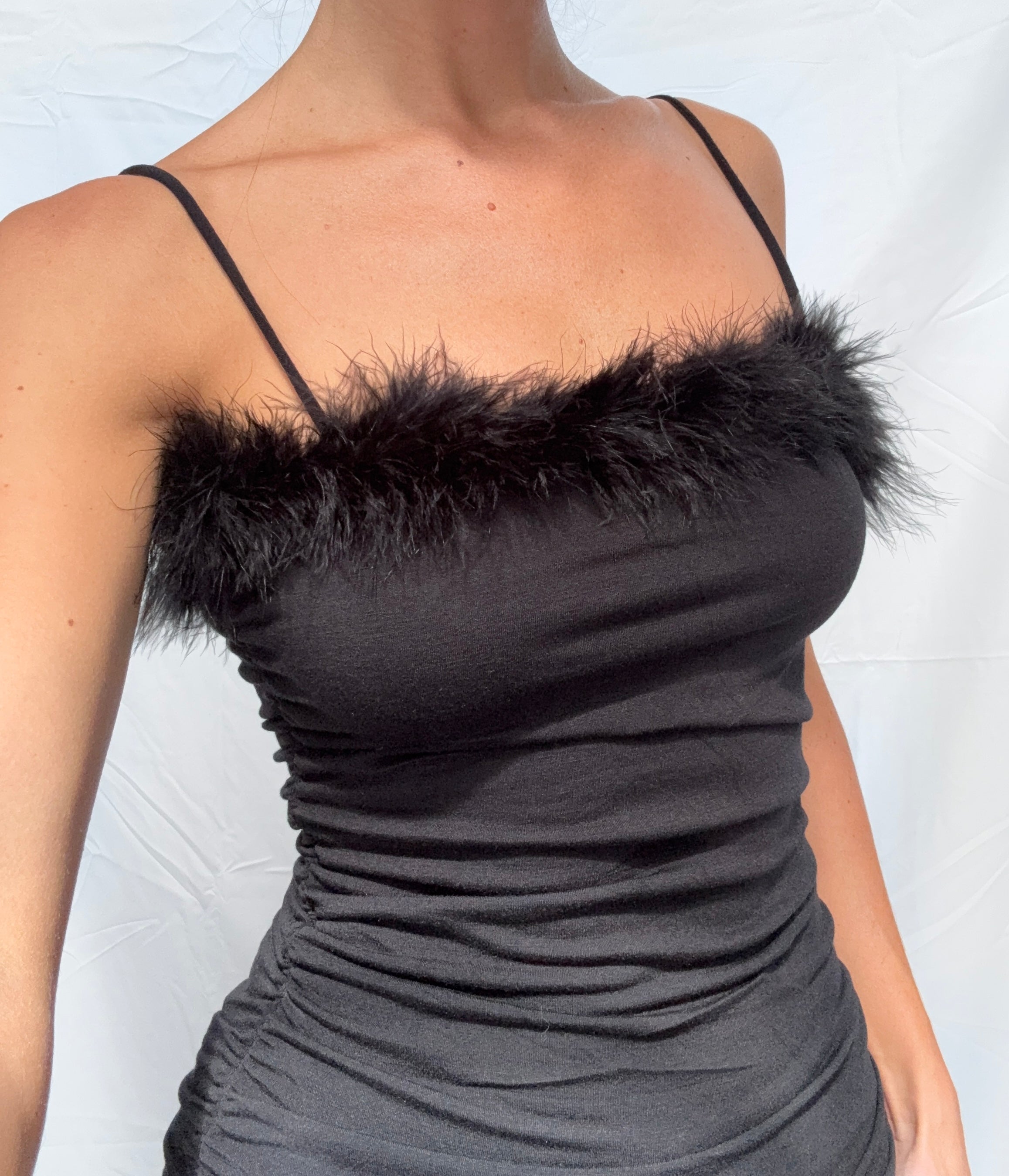 black fur cami