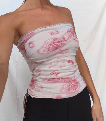 Italian mesh tube top