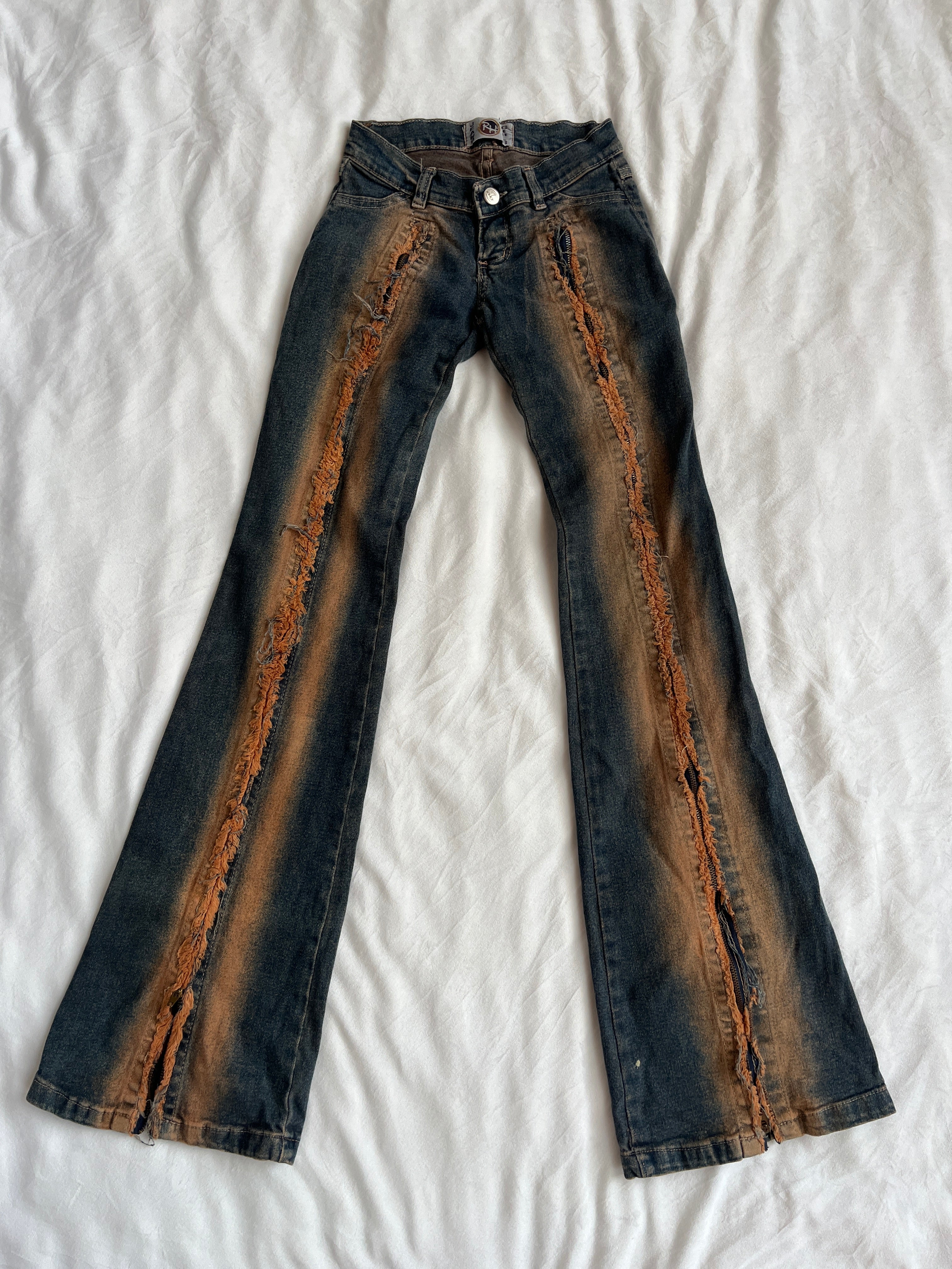 acid wash zipper pants