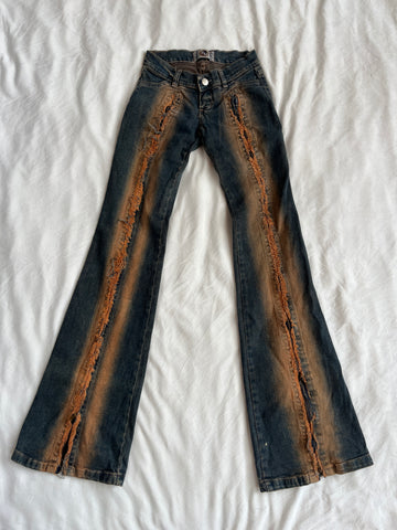 acid wash zipper pants