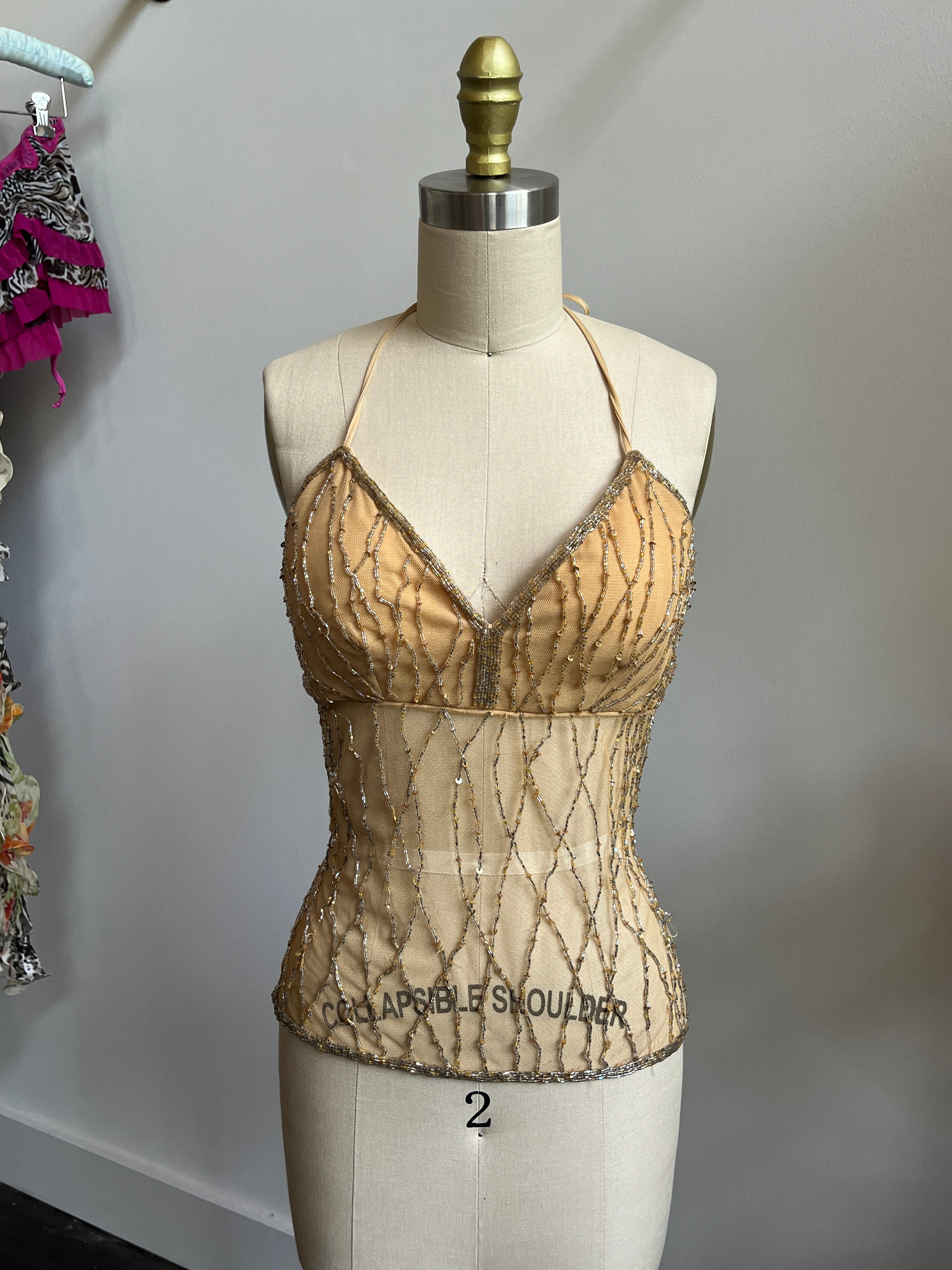 gold beaded halter✨