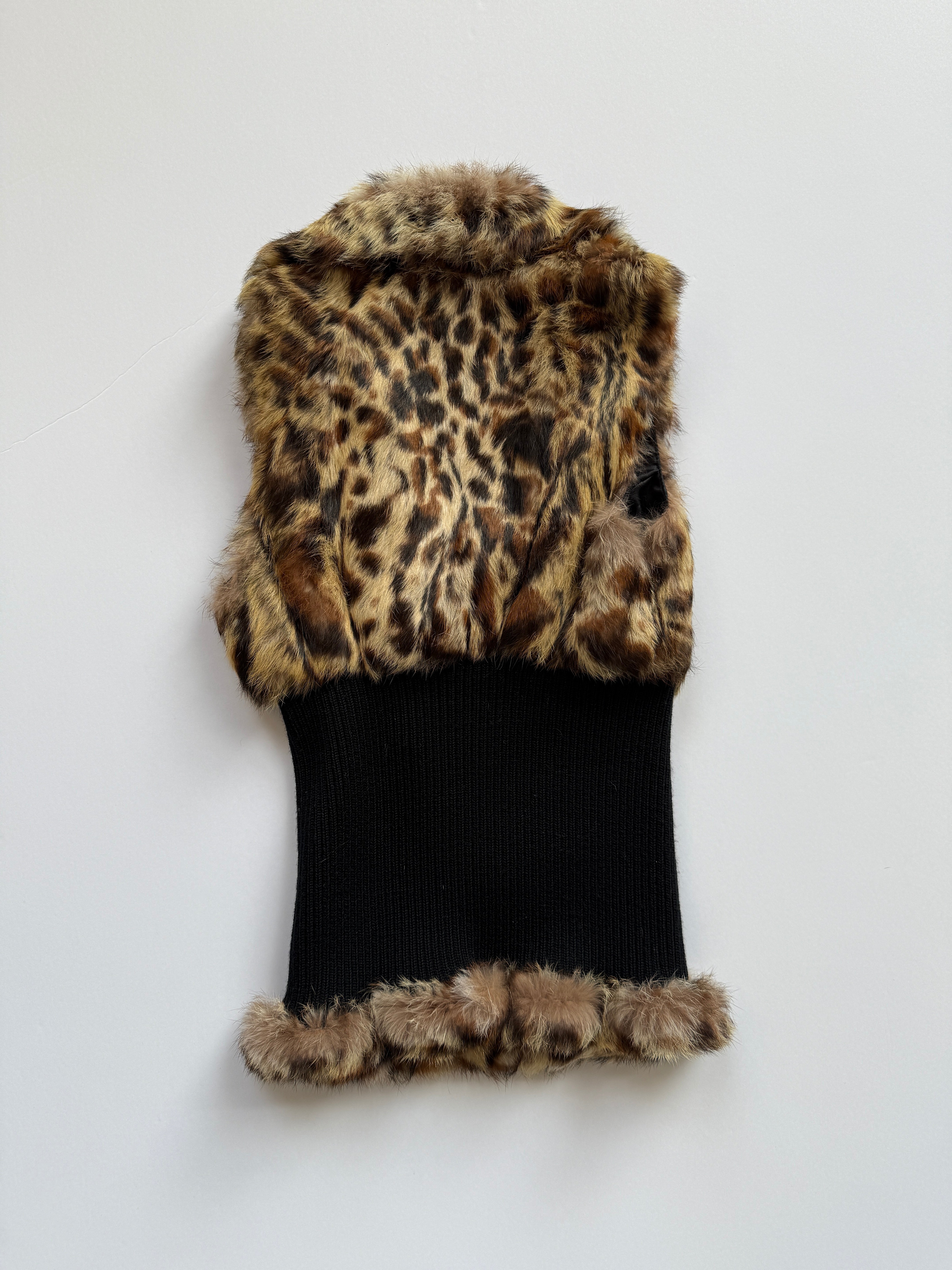 guess rabbit fur vest