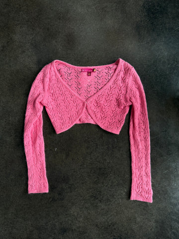pink crop sweater top
