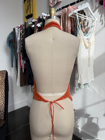 orange beaded halter🧡