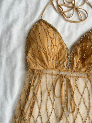 gold beaded halter✨