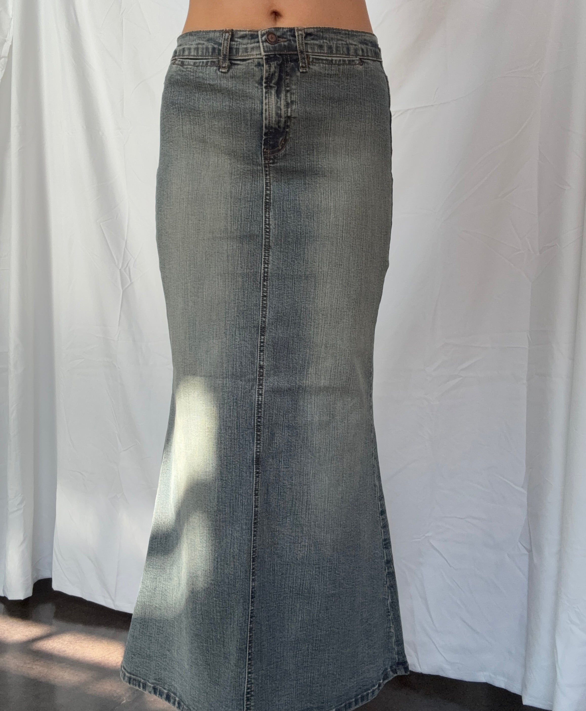 denim maxi skirt