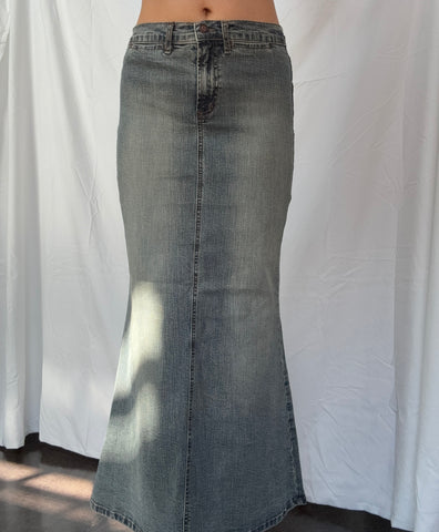 denim maxi skirt