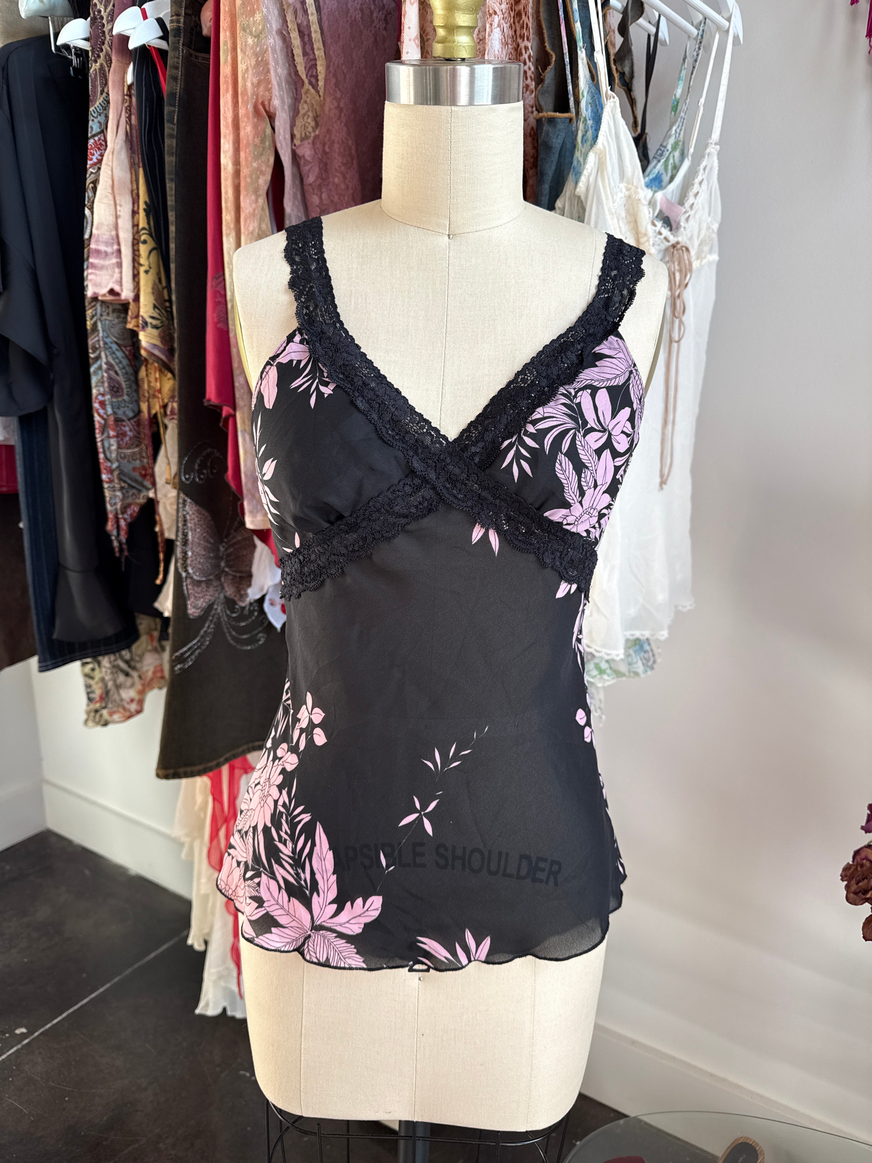 black floral tie back