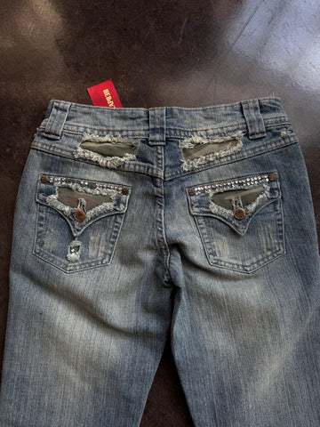 Jixi camo distressed jeans