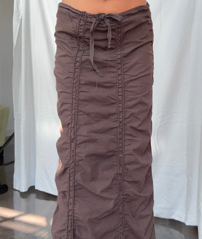 brown cargo maxi skirt
